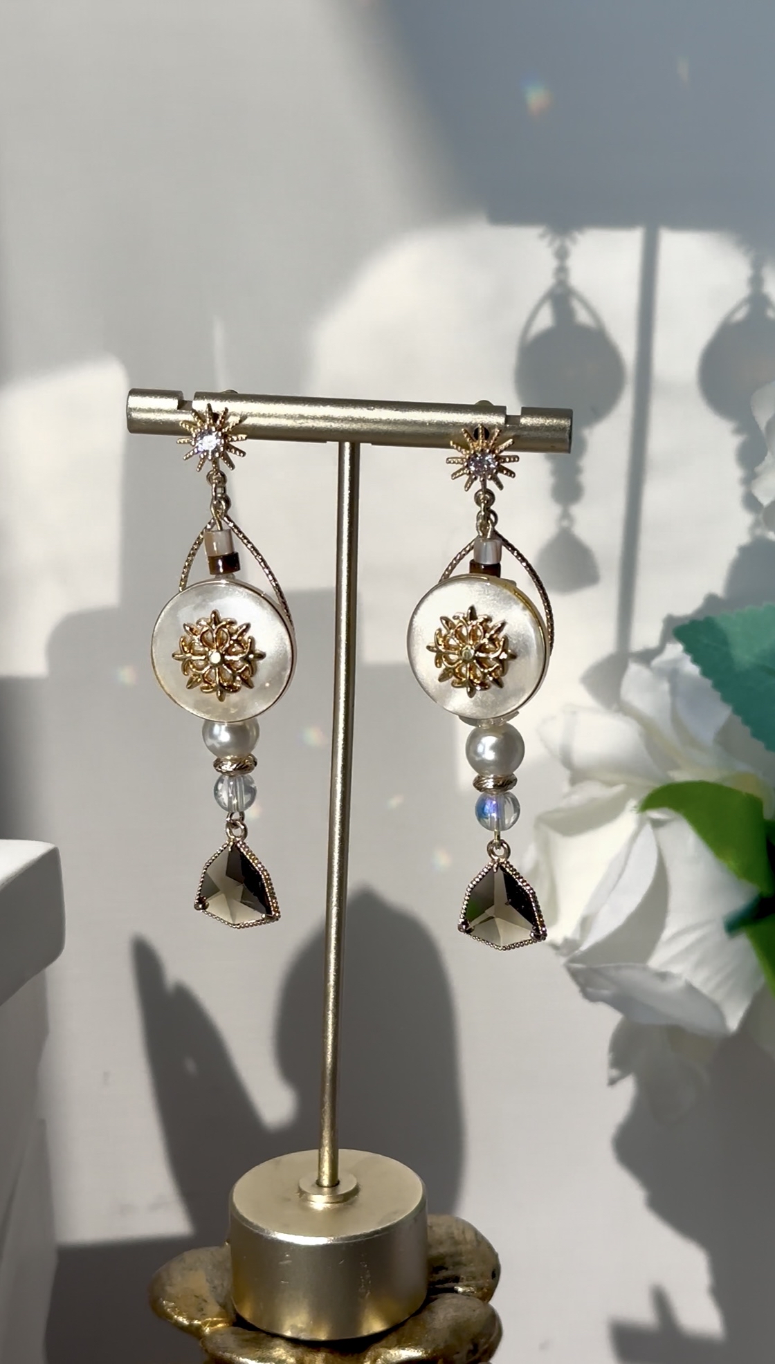 白鑽日本鈕扣耳環🇯🇵