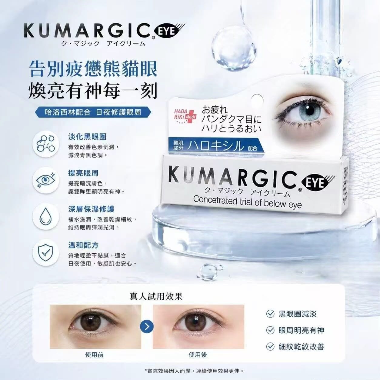 【日本製造 HADARiK 藍色去黑眼圈專用眼霜 20g】