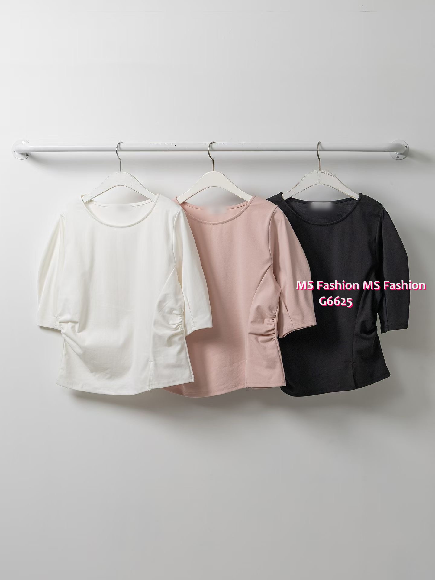G6625 立體袖特色cutting top