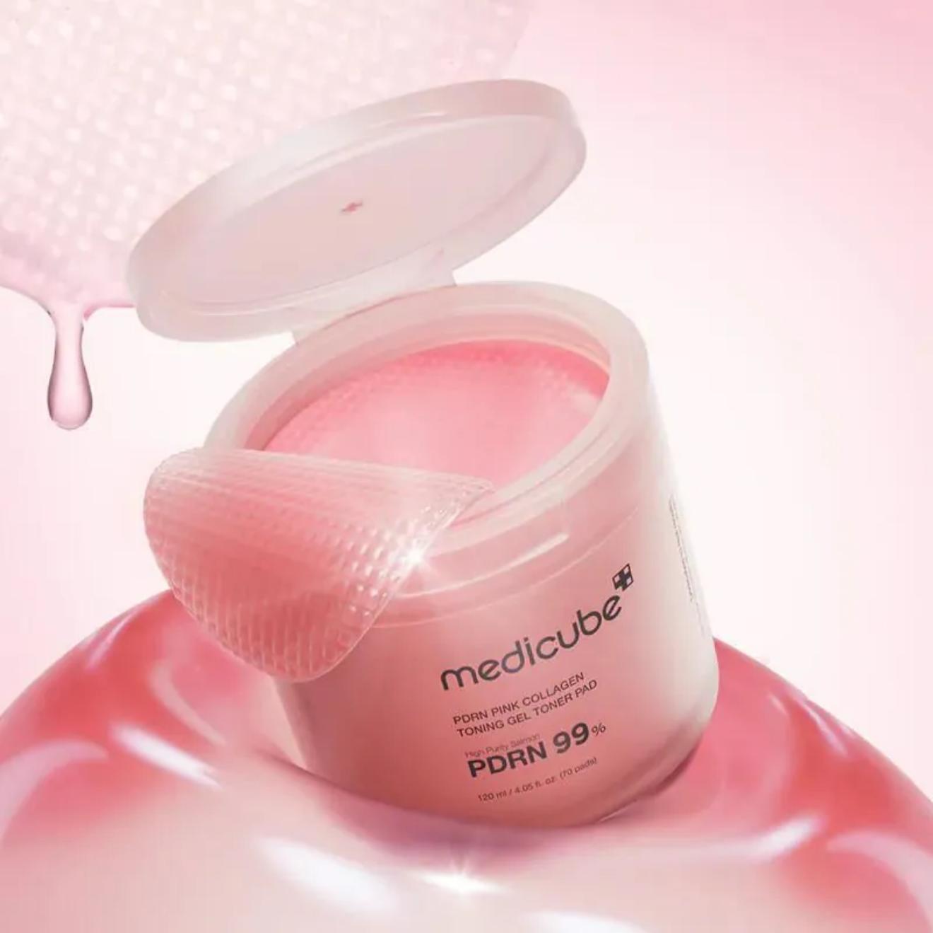 Medicube PDRN粉紅膠原凝膠爽膚棉