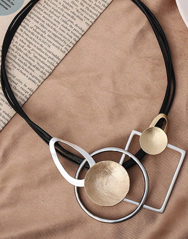 Vintage Geometry Statement Necklace