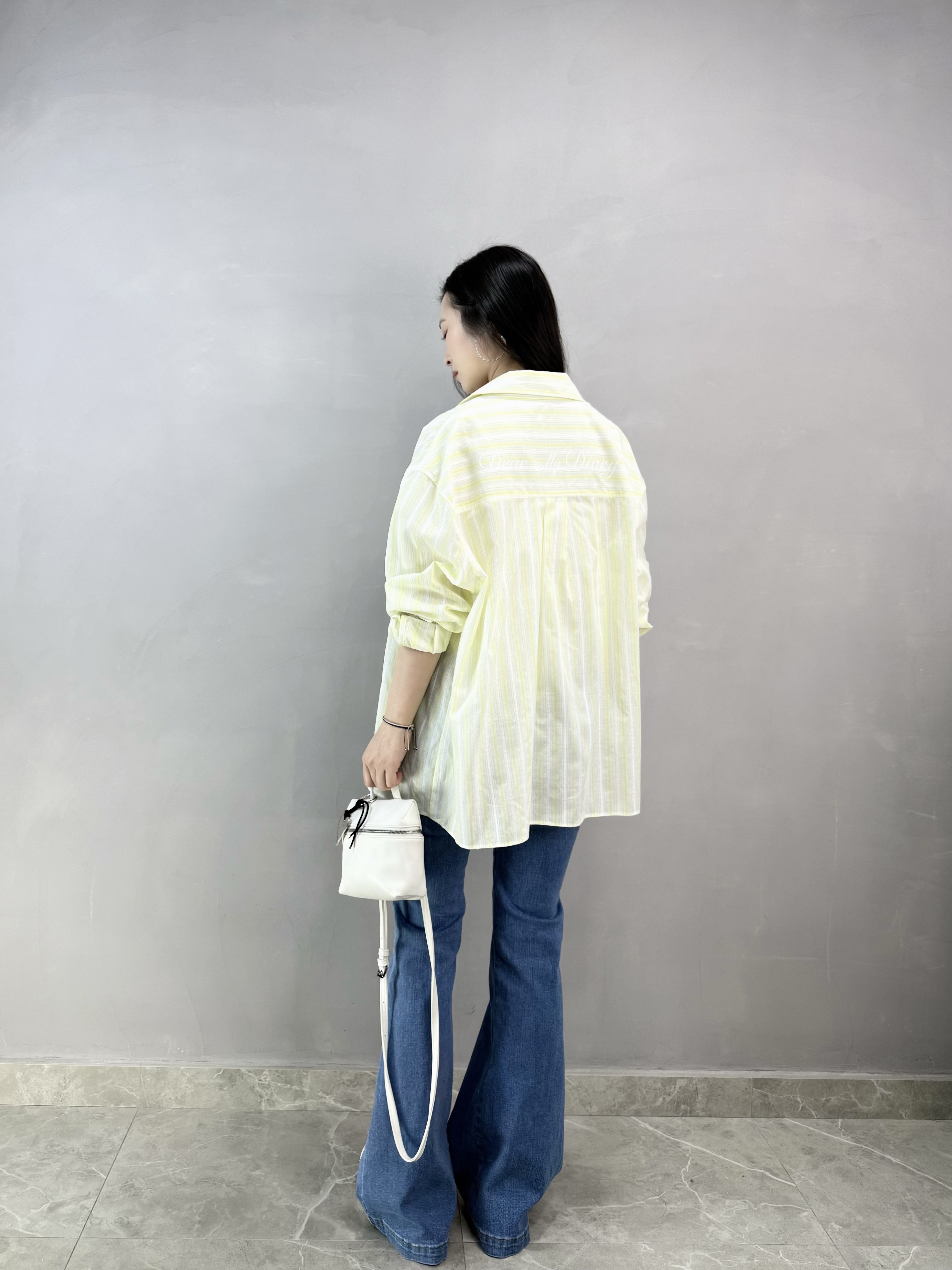 I65 前袋兩扣高腰喇叭褲