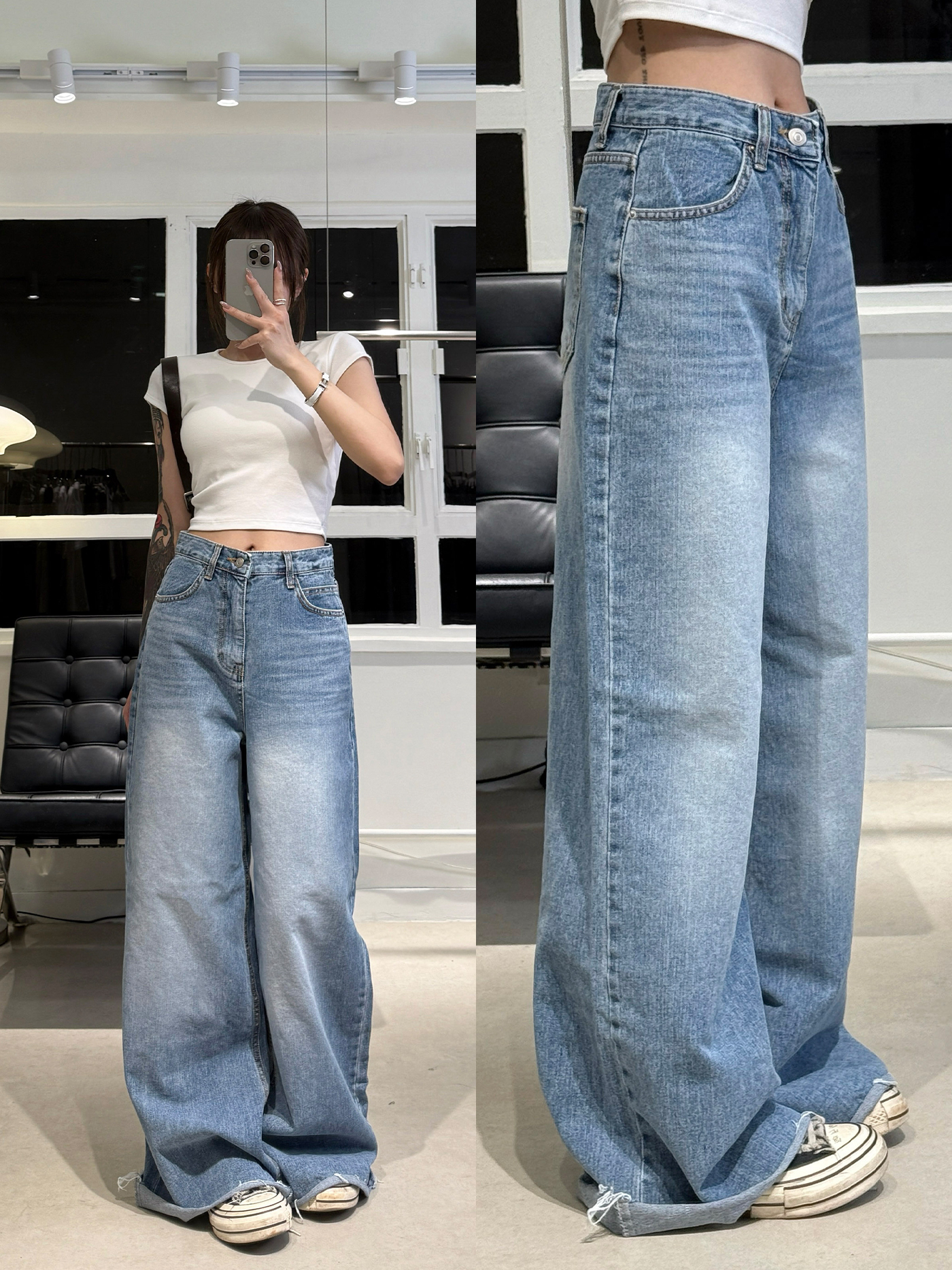 𝐇𝐢𝐠𝐡 𝐰𝐚𝐢𝐬𝐭 𝐜𝐮𝐟𝐟𝐞𝐝 𝐫𝐞𝐥𝐚𝐱𝐞𝐝 𝐝𝐞𝐧𝐢𝐦 𝐣𝐞𝐚𝐧𝐬