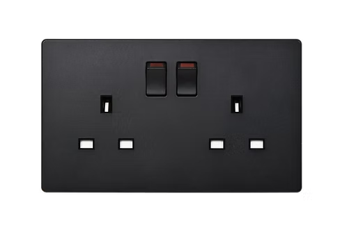 MK Aria 太空黑 13A孖蘇有掣 插座