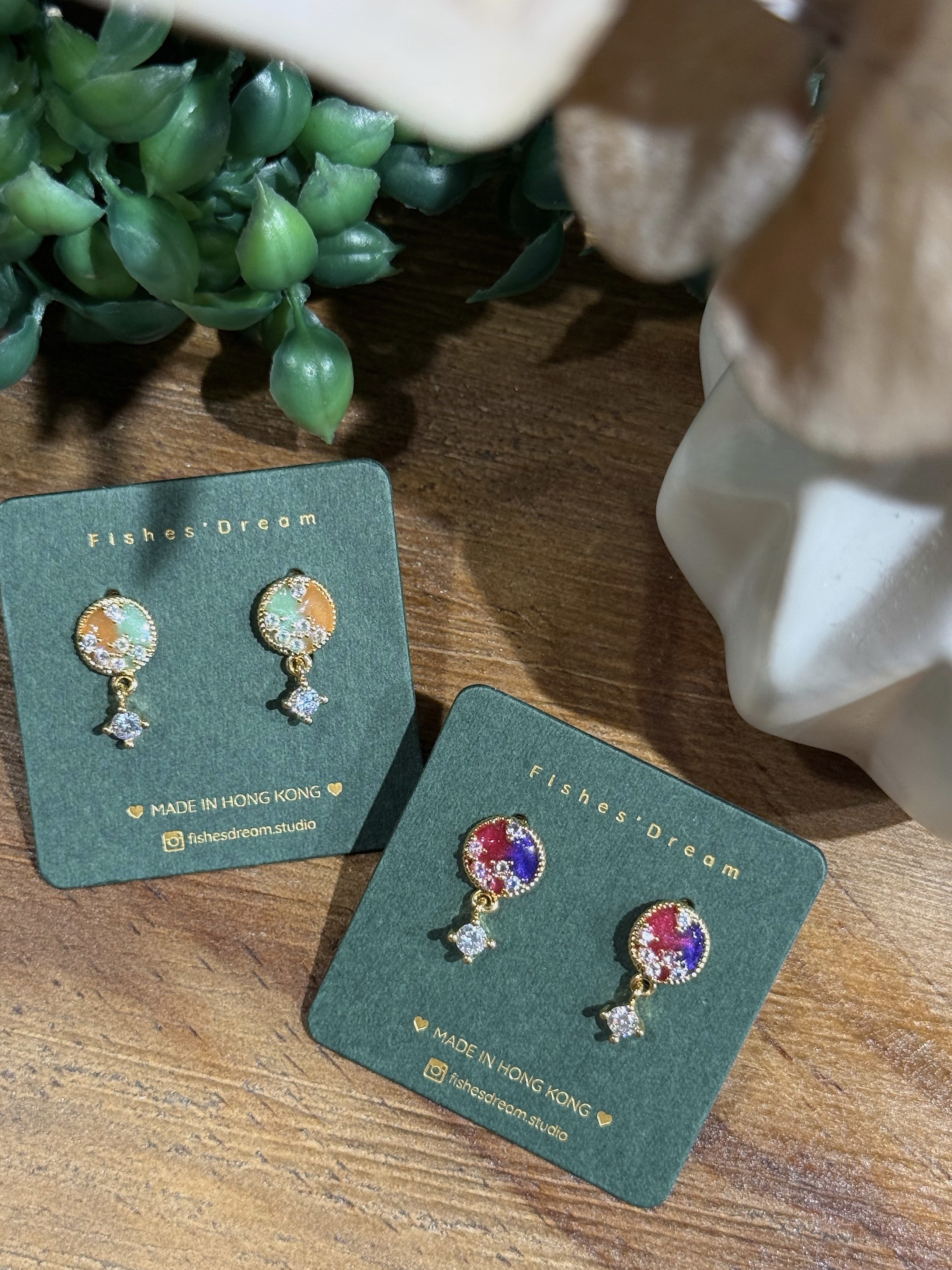 暗湧 Undercurrent Stud Earrings | 耳釘固定的垂飾耳環