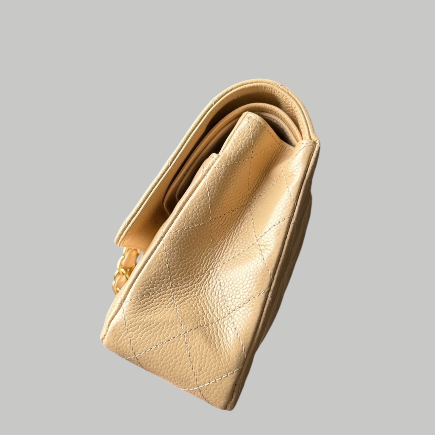 Chanel Caviar CF25 奶茶金扣