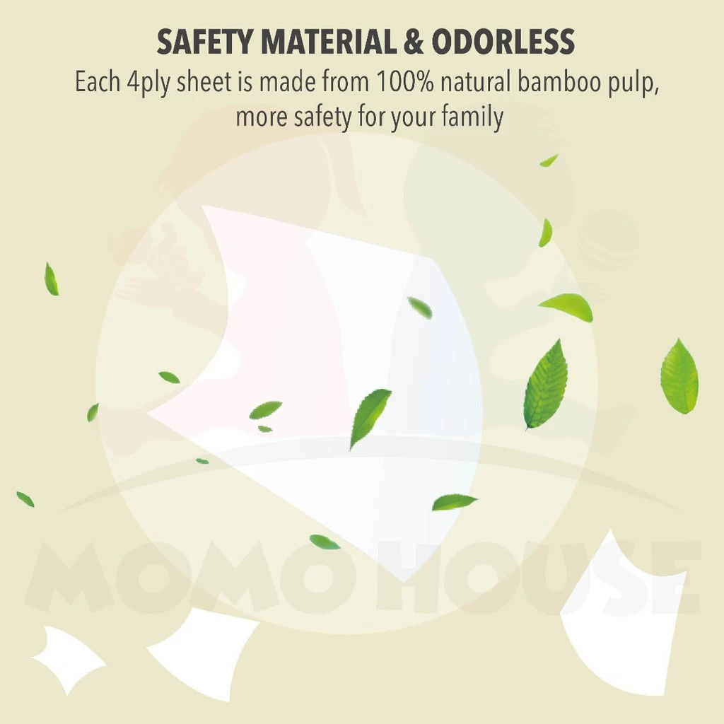 Bamboo Soft Facial Tissue Paper 4 Ply = (300pcs) 20 Packs