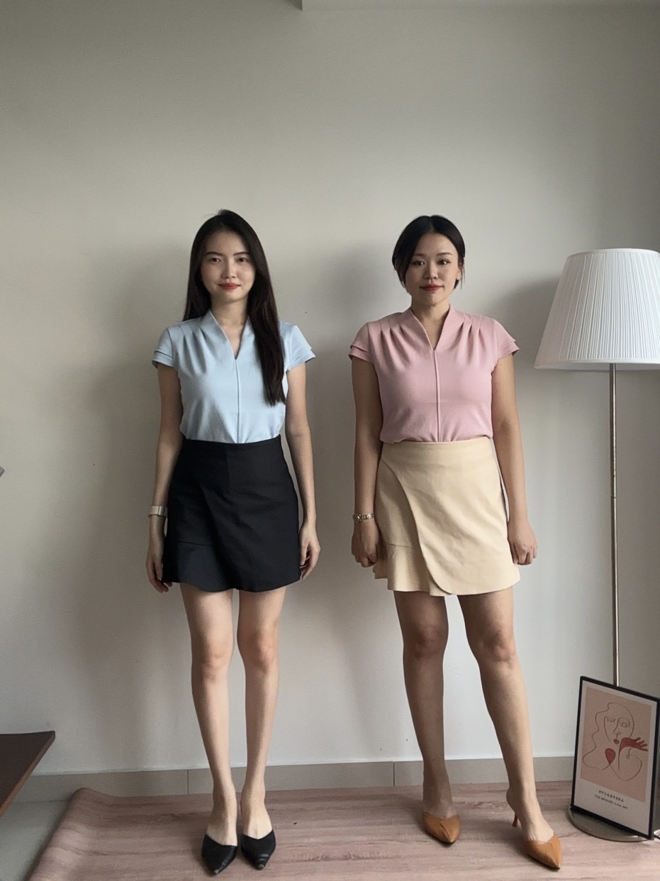 S1932 Short Mermaid Skirt - Beige & Black 