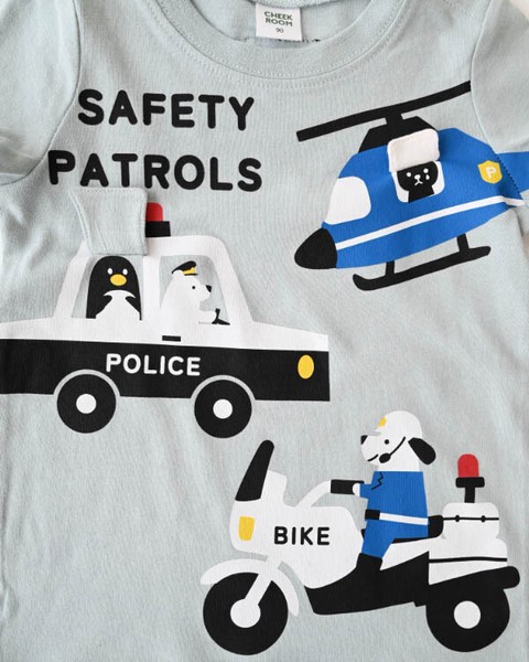 🆕【⭐訂購⭐】 🇯🇵日本直送 🌀可愛揭蓋警車🚓直升機🚁電單車🛵 短袖TEE［3款選］🌀[ELDA-0219][260524]