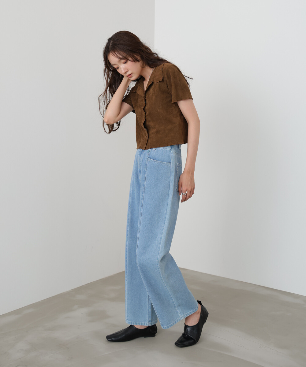 輕薄麂皮短袖襯衫【JT024】