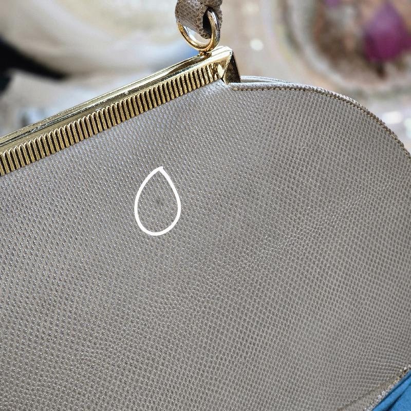**Damaged Vintage 1950-60s CORET Taupe Colour Oval Shape Structural Handbag -Fair Condition (MT744)
