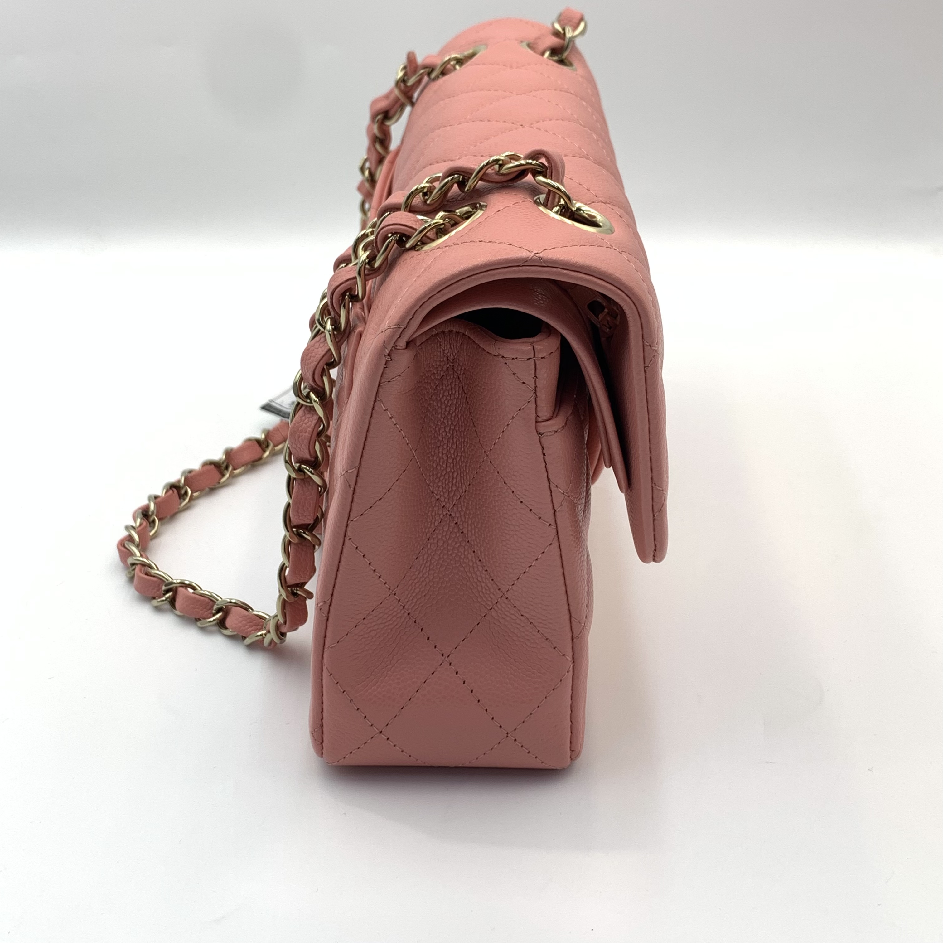 🎀情人節必備禮物✨Chanel CF小號 荔枝紋牛皮珊瑚粉classic handbag