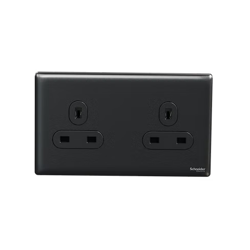施耐德 Unica X 石墨灰 13A孖蘇 插座