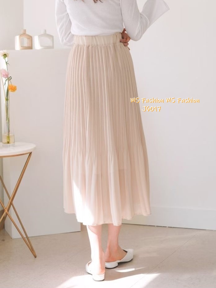 J6017 韓國🇰🇷百摺雪紡半裙