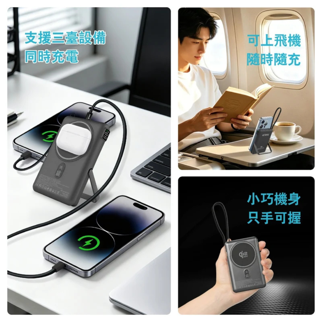 XPower 最新技術SSB10pro 6合1 10000mAh可刺穿安全電芯磁吸無線充移動電源