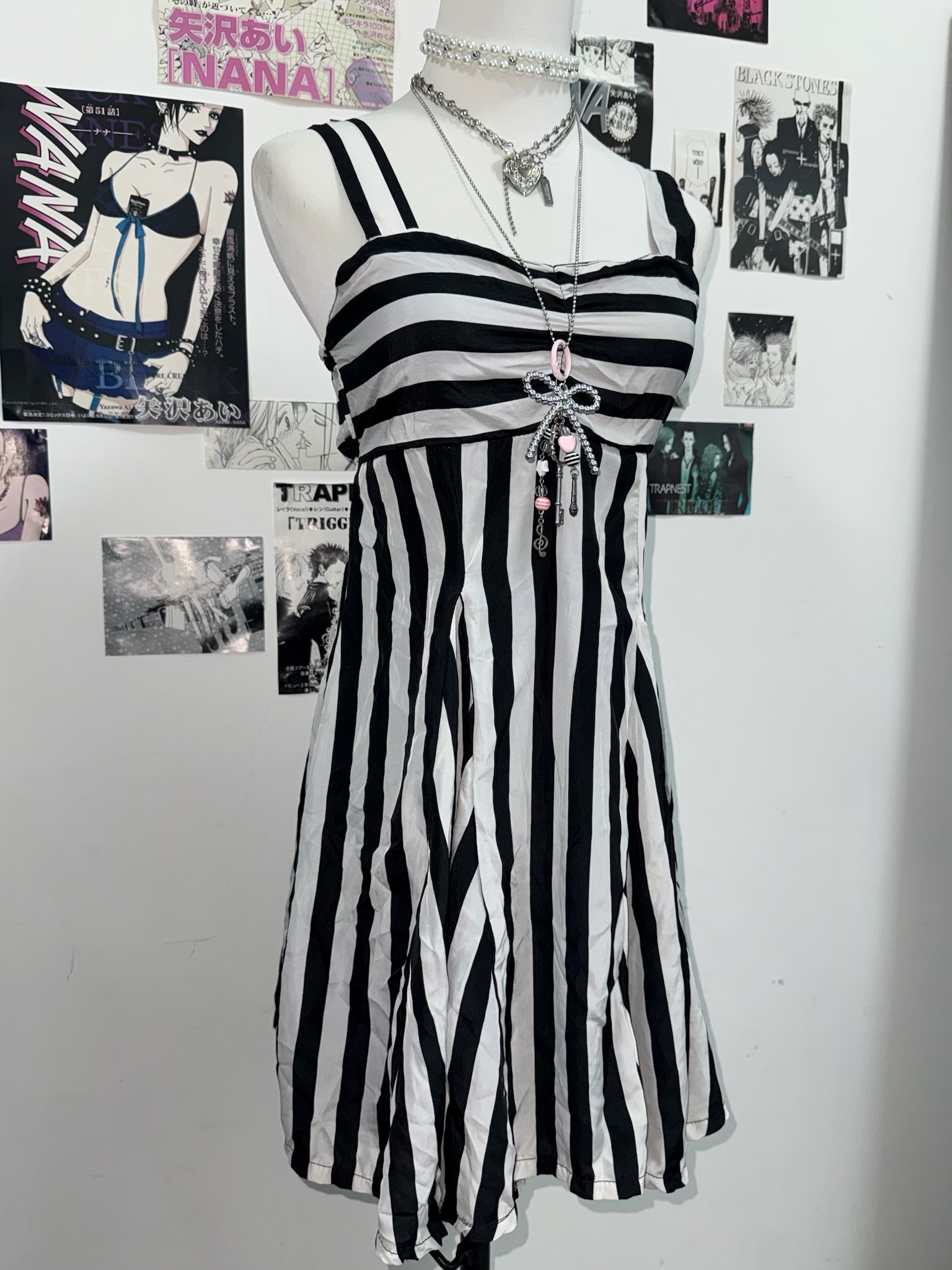 Y2K Mixed Stripe A-Line Mini Dress