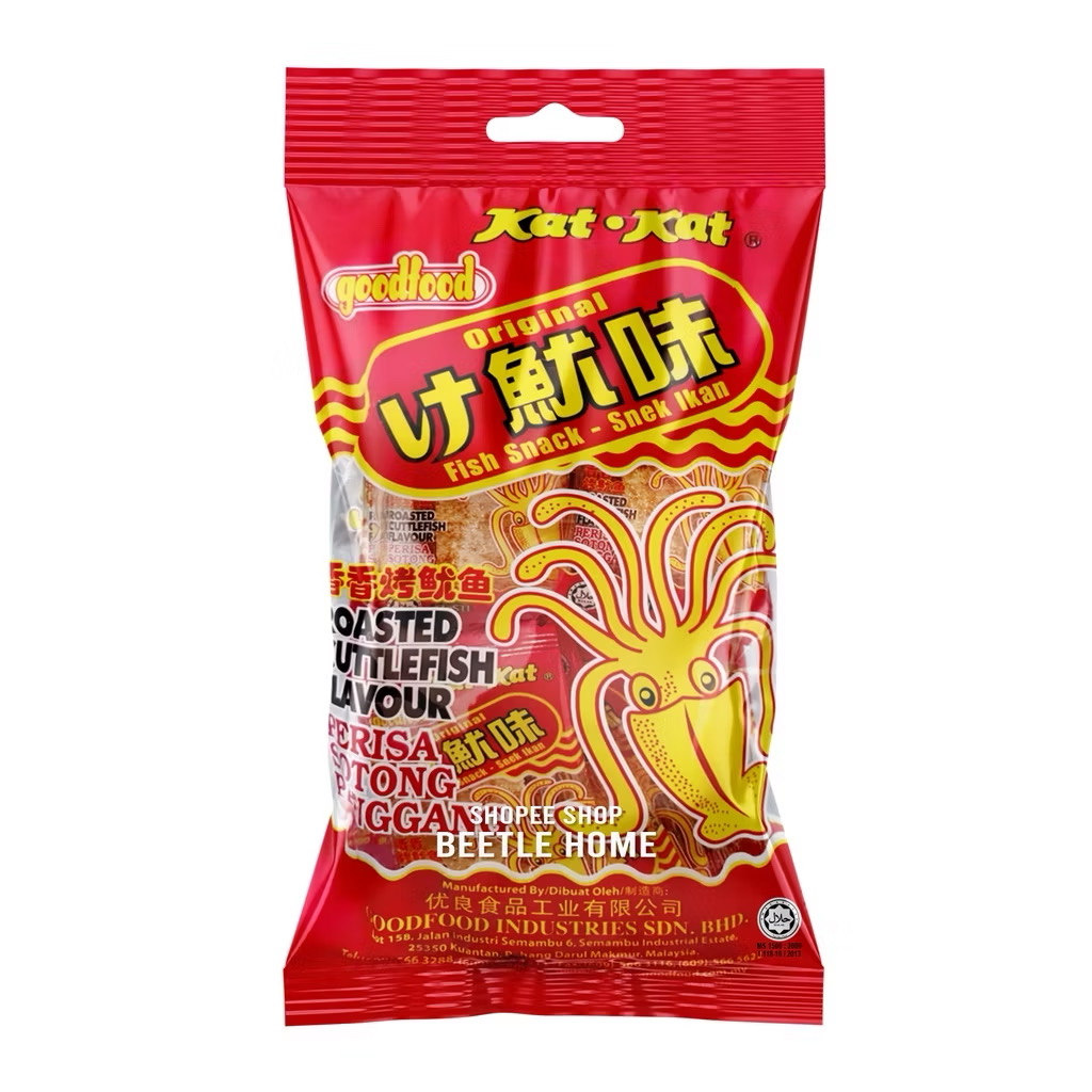 30pcs+ 210g BigPack Kat-Kat Fish Roasted Cuttlefish katkat Snek Ikan Perisa Sotong Panggang [Original/Black Pepper]