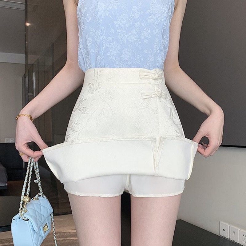 SK312暗纹国风短裙