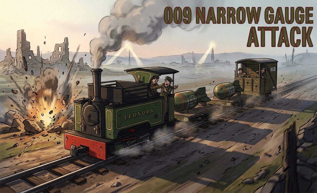 Rapido Trains 009 narrow gauge WD War Department Wagons Triple Pack & loco