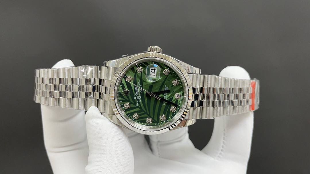🌐今日推荐 劳力士 日志 棕榈叶 橄榄绿 36mm 自动上链机械 顶级品质 出货实拍✈️