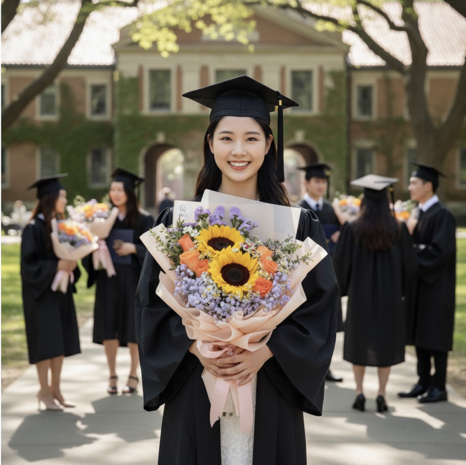  👉🏻鮮👈🏻2支向日葵花束丨畢業花束丨榮休花束丨生日花束丨洗禮花束丨紫系花束丨橙紫系花束丨觀塘花店丨大學畢業花束