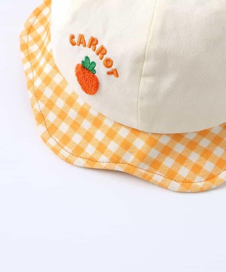 🇯🇵預訂 日本直送🇯🇵BREEZE兩色蔬菜毛毛貼花格紋遮陽帽