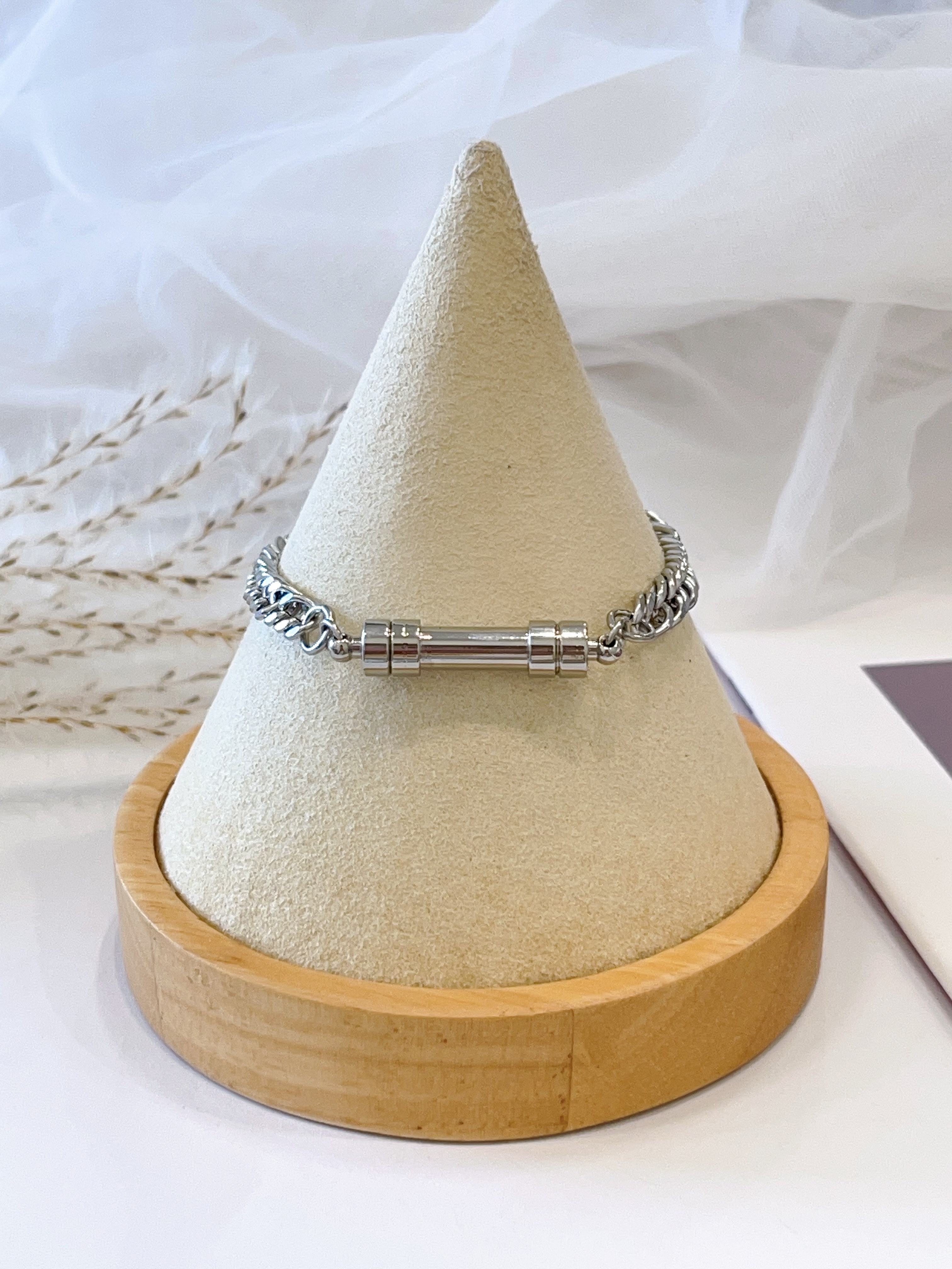 好有质感！！日常百搭磁铁开口手链