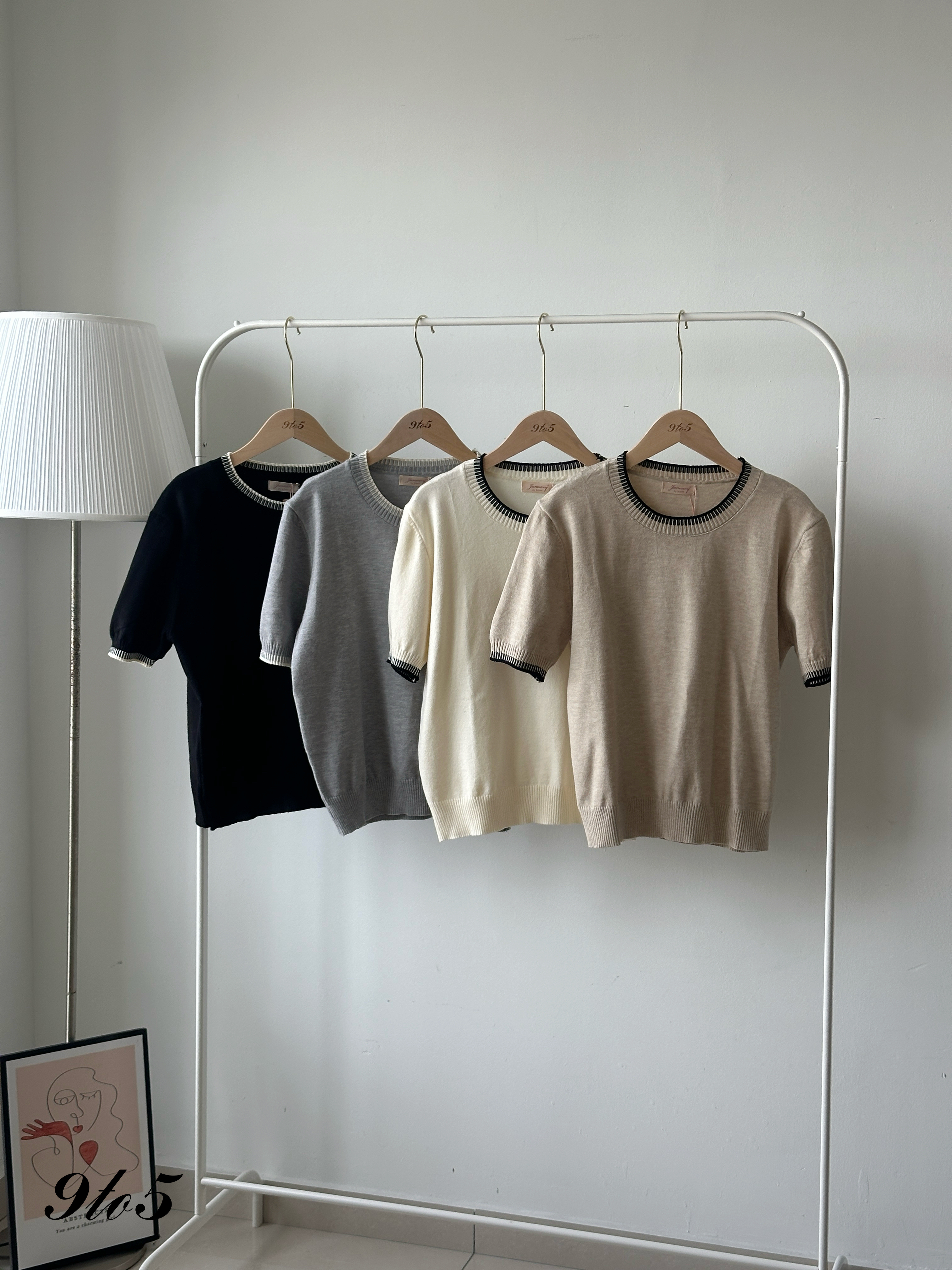 T4187 Round Neck Knit Top - 4 Colors 