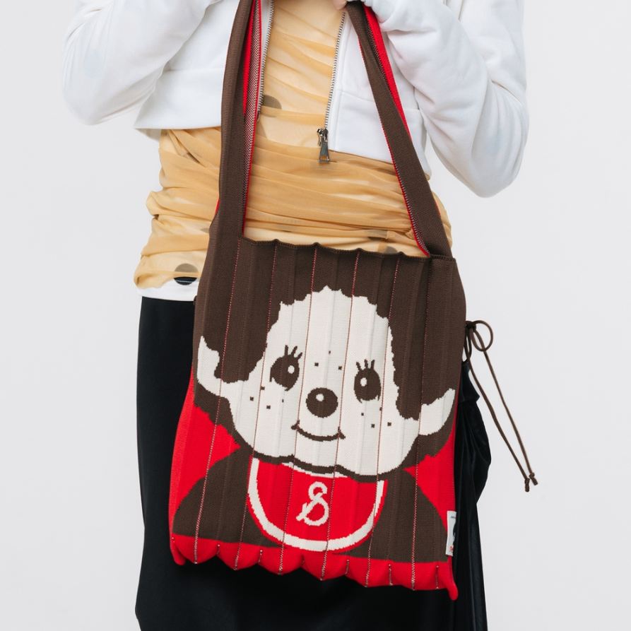 [JOSEPH AND STACEY x monchichi] Lucky Pleats Knit M Monchhichi Boy Brown