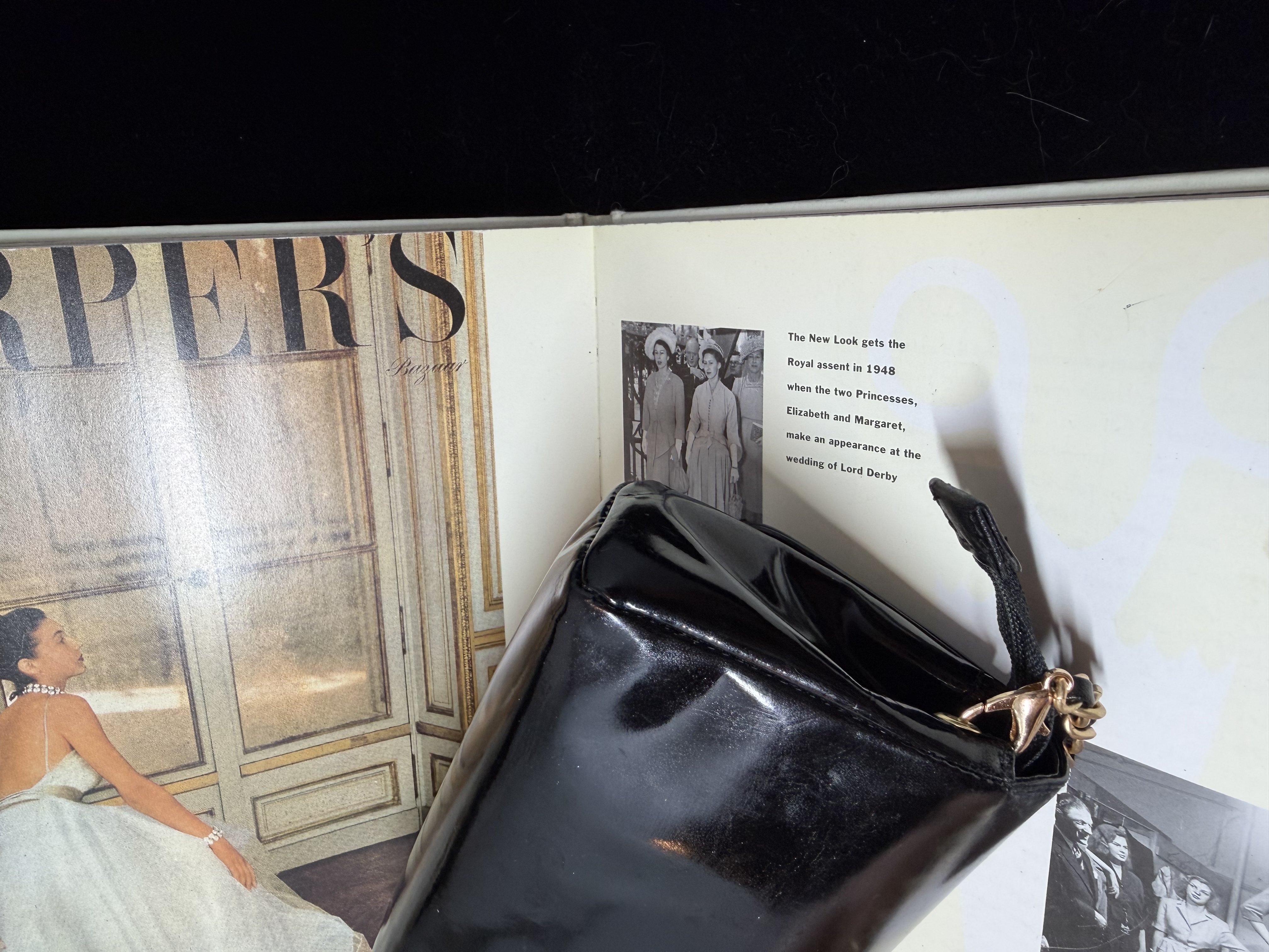 vintage chanel black patent leather vanity