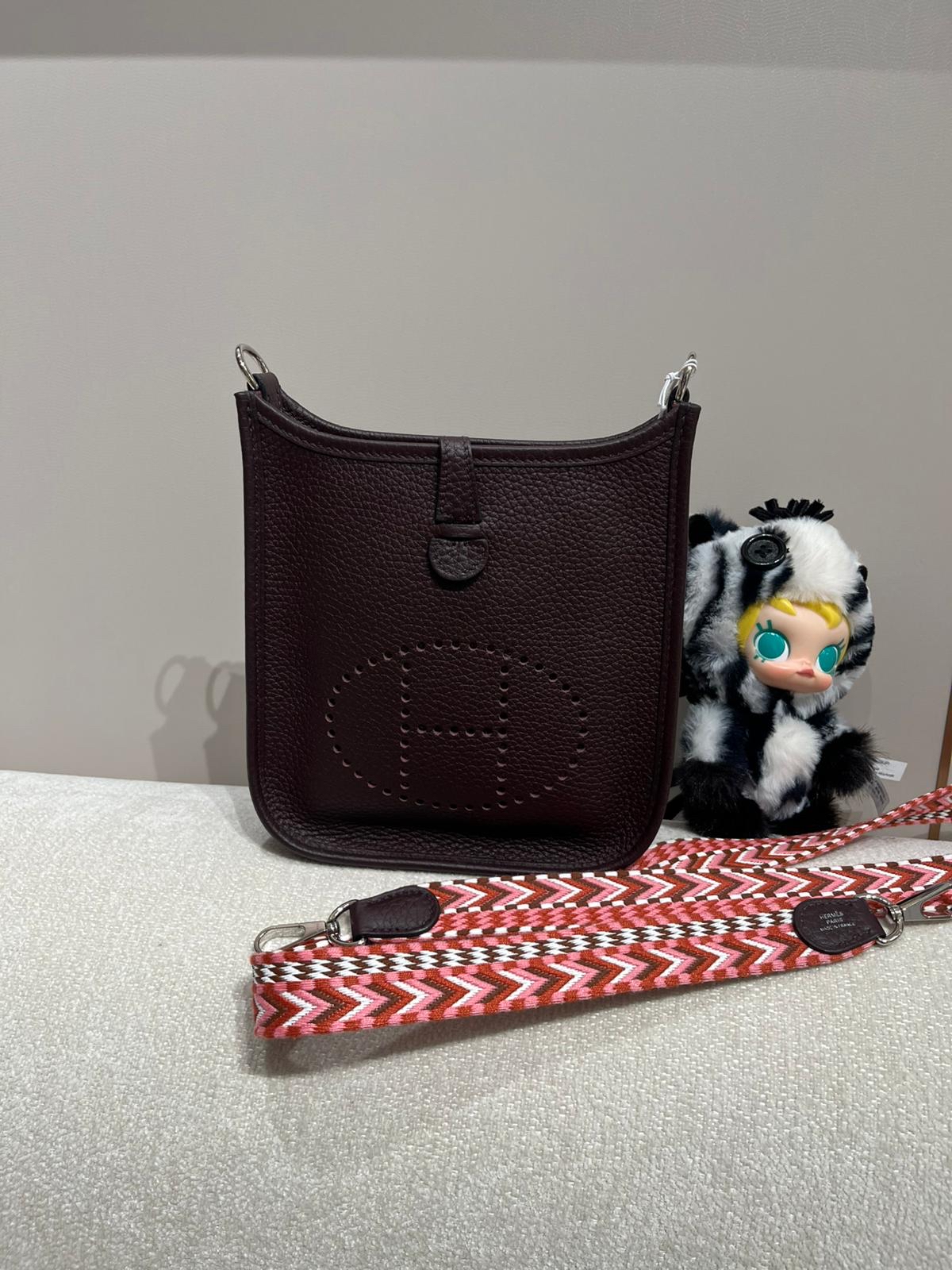 Hermes Mini Evelyne 馬鞍紅編織帶 Stamp U 100%Authentic, 98%New ✅收據副本✅Dust bag ✅Box