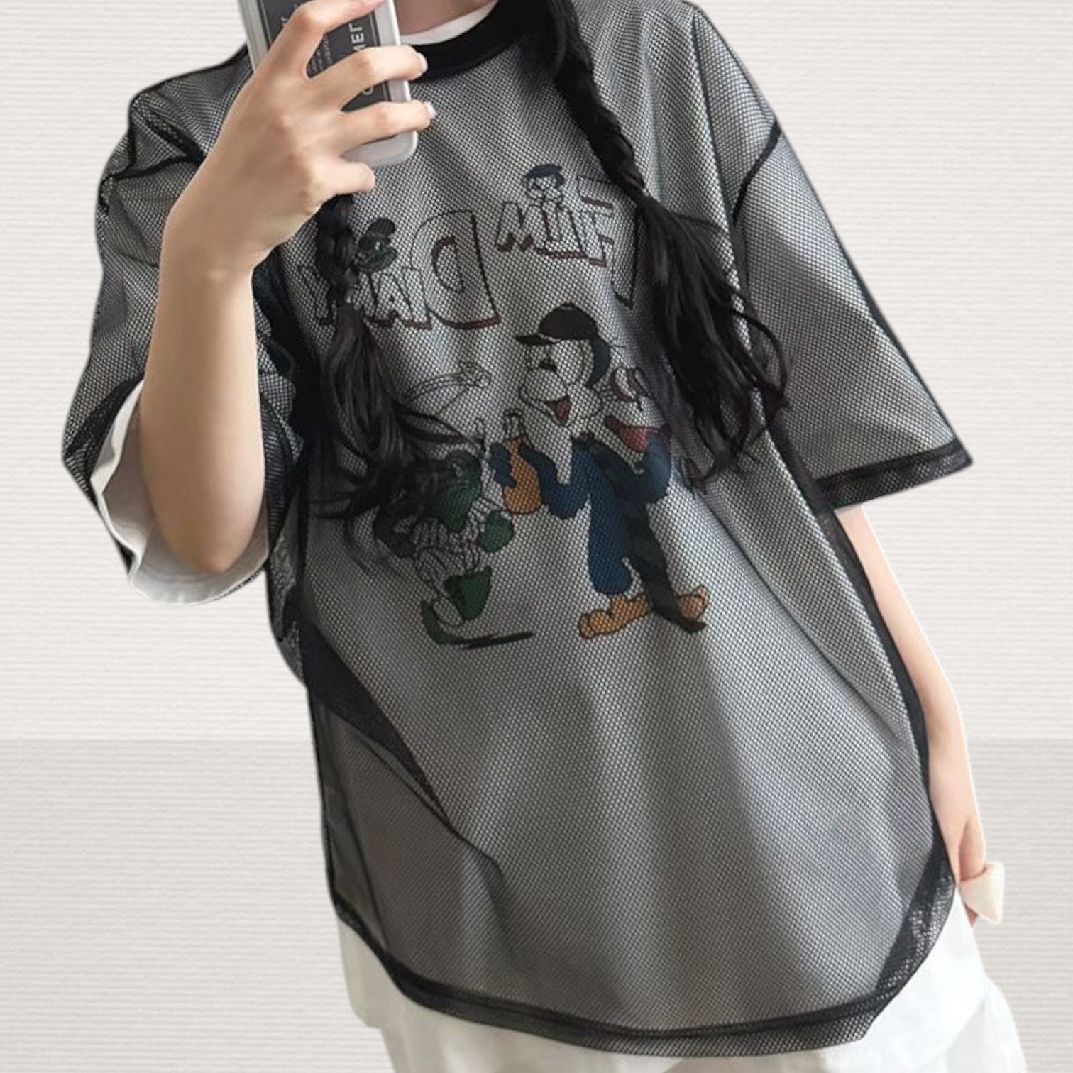 221263短袖網網tee