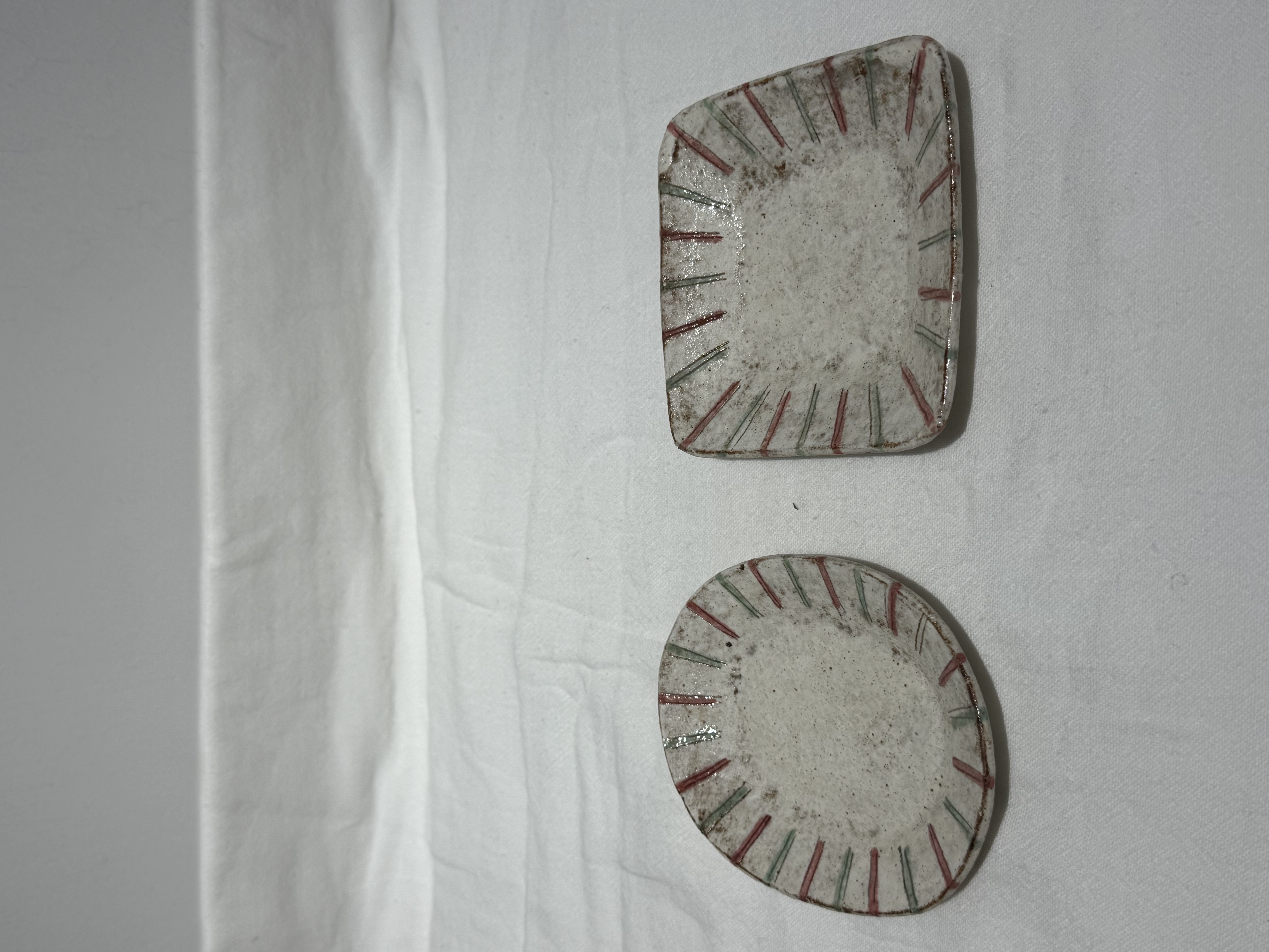 リスの木食器工房  彩色 線條 小盤 小碟