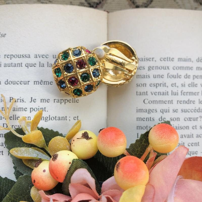1980s Canadian Designer D'orlan High Quality Colourful Rhinestone/Crystal Clip Earrings(MT1877-9)