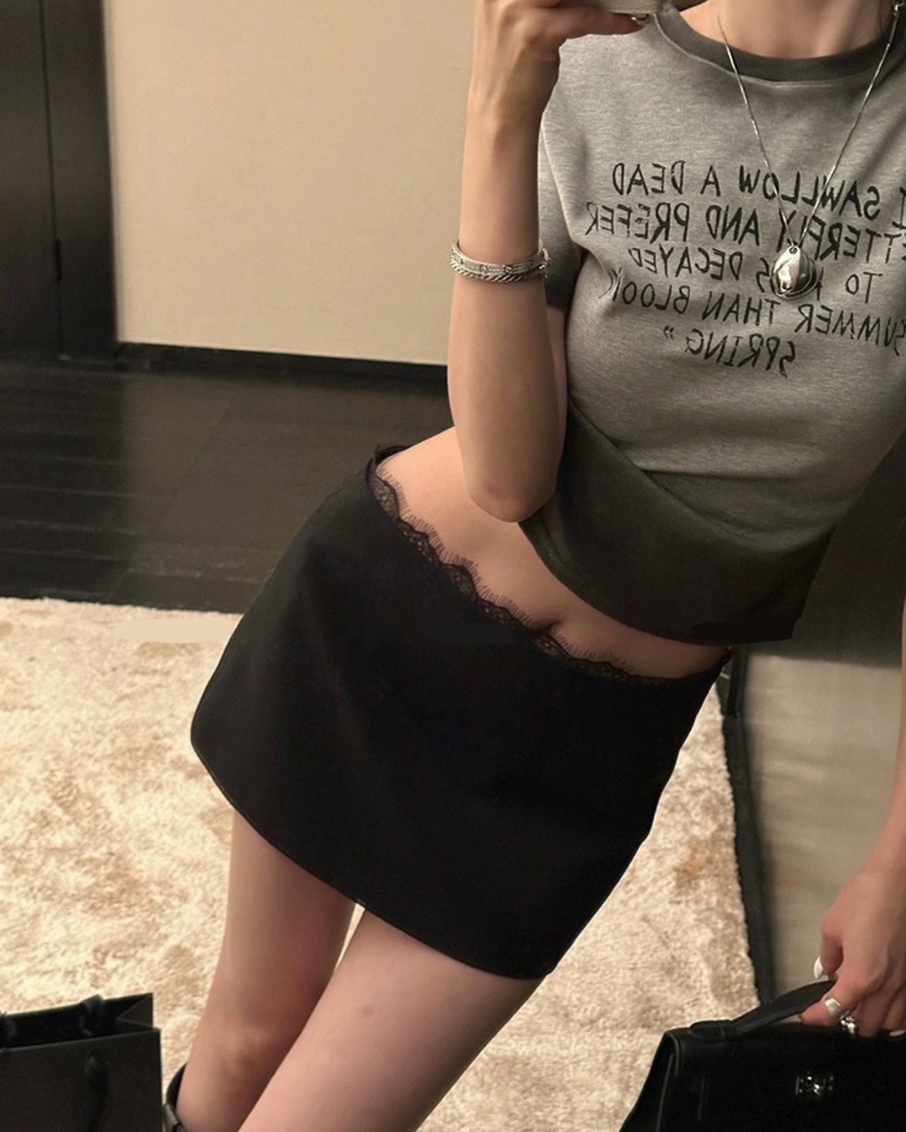 Q10009蕾丝花边短裙