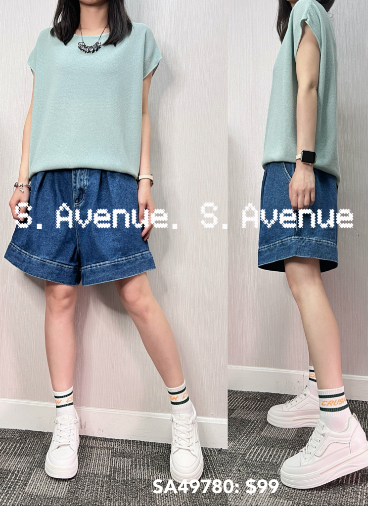 SA49780: 短袖淨色百搭線top