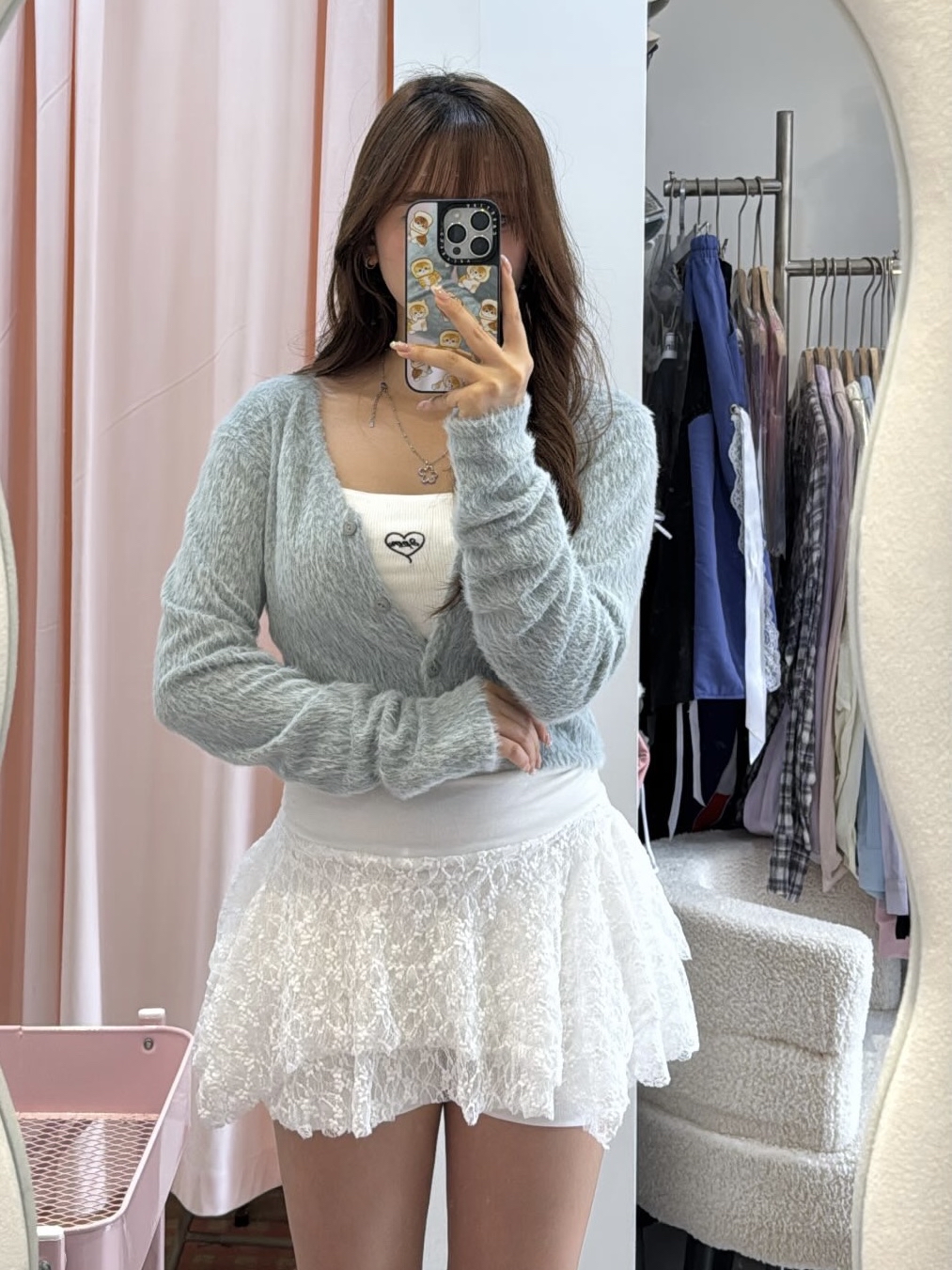 韓國蕾絲收腰顯瘦短裙(打底褲)