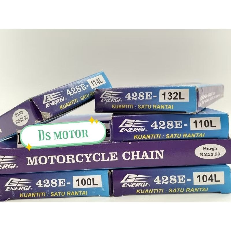 ENERGI Motorcycle Chain 428 Rantai Motor 96L 100L 104L 106L 108L 110L 114L 120L 128L 132L