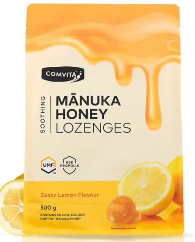 紐西蘭 Comvita 康維他 蜂膠麥蘆卡蜂蜜潤喉糖 (檸檬味) 500g