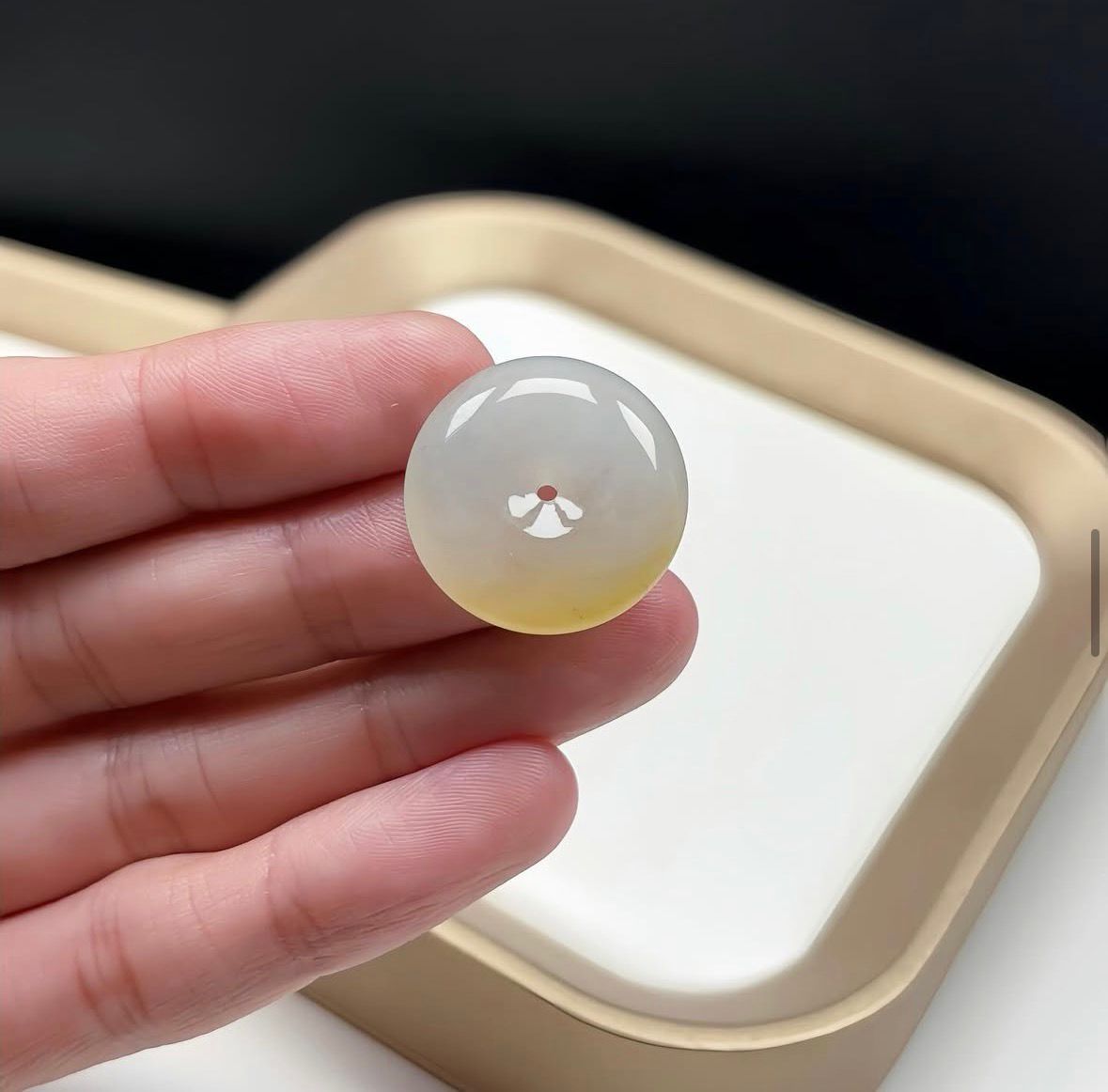 冰種黃翡平安扣