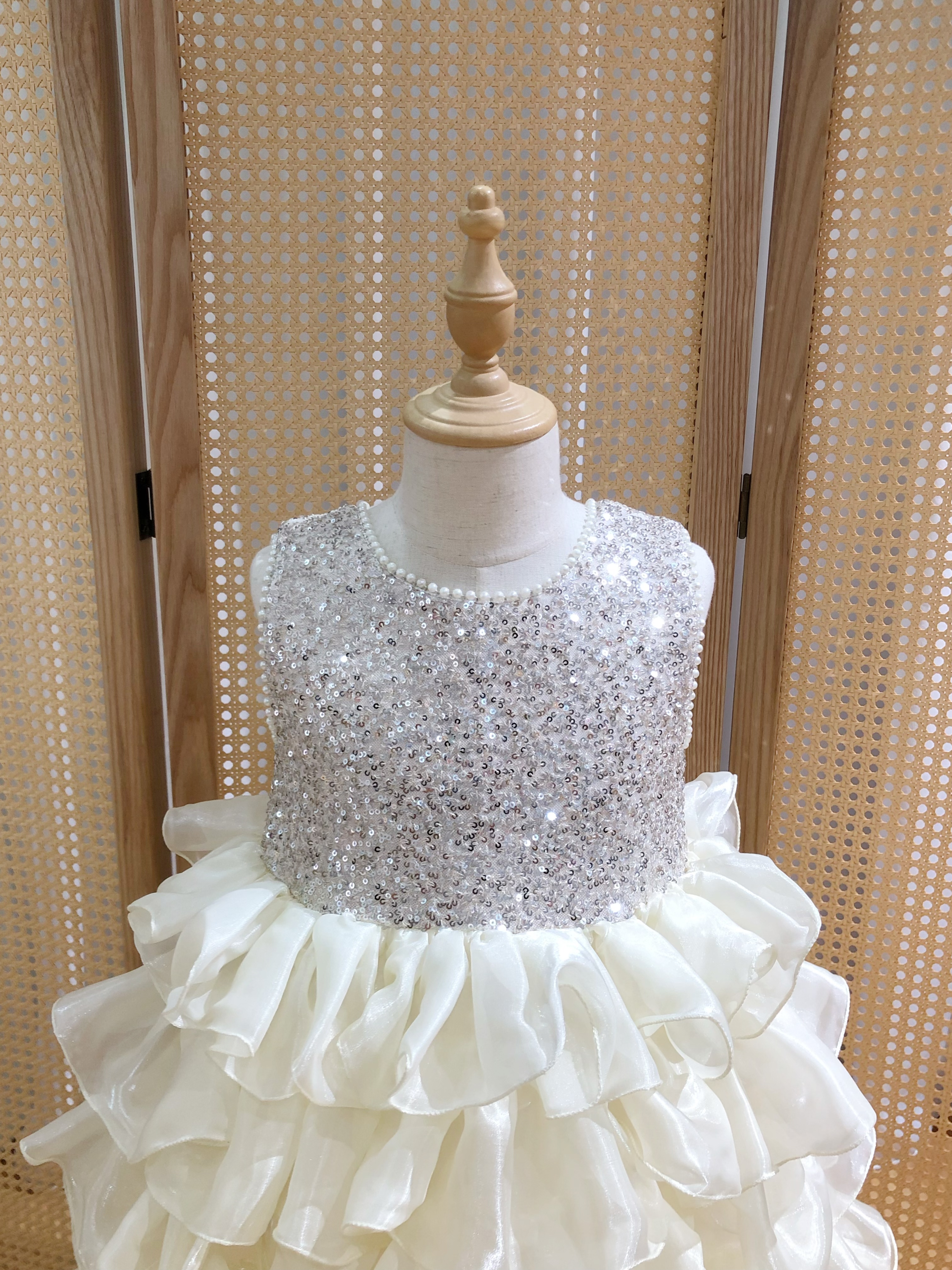 Elegant Girls' Sparkly Ruffle Dress 