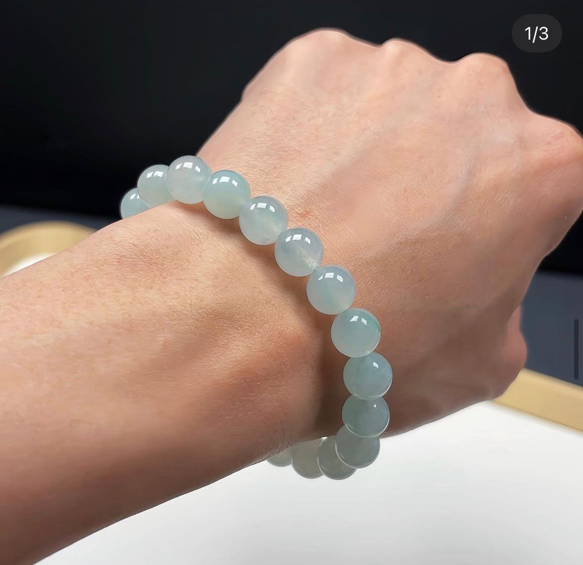 9mm 高冰晴水色翡翠手串