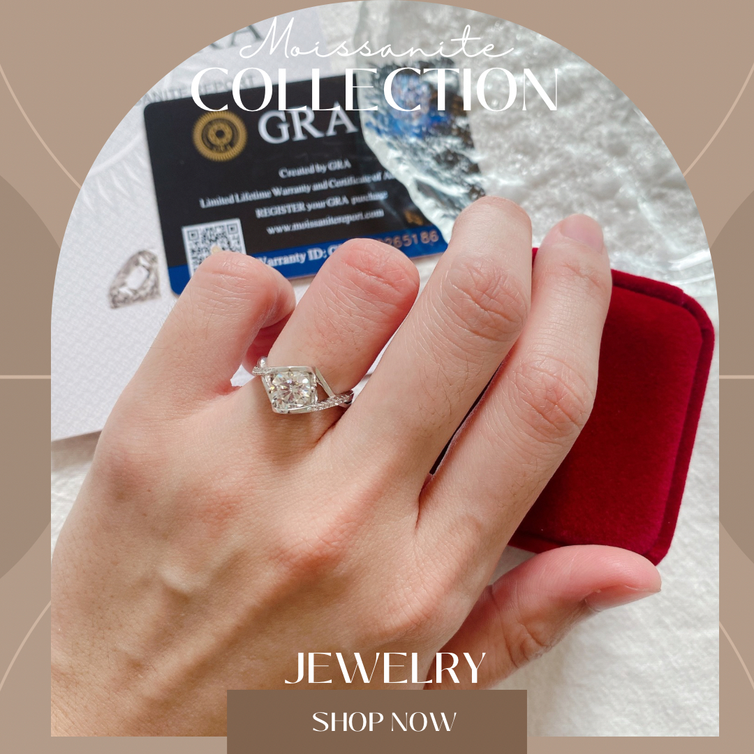 Moissanite Collection 1 carat Ring 033 【FREE size: Adjustable Ring】