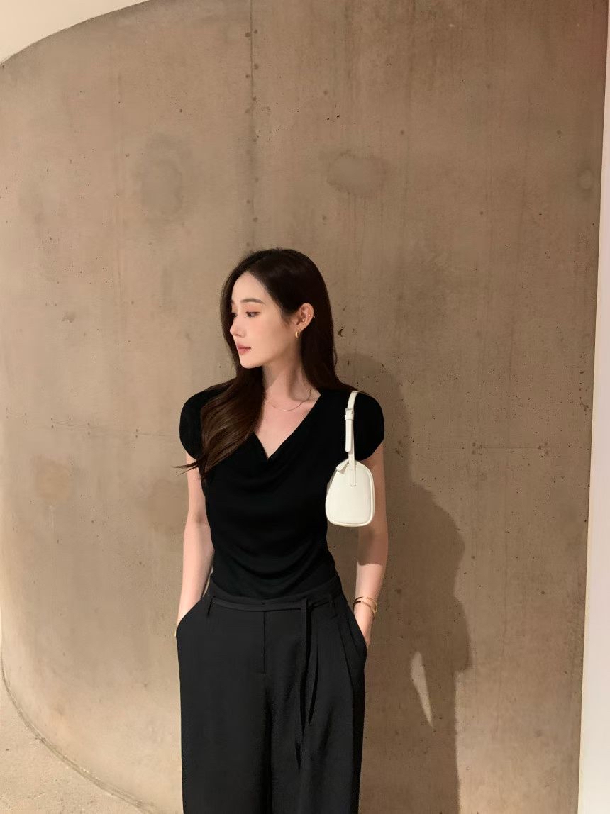 ♥︎氣質冰絲Draped top