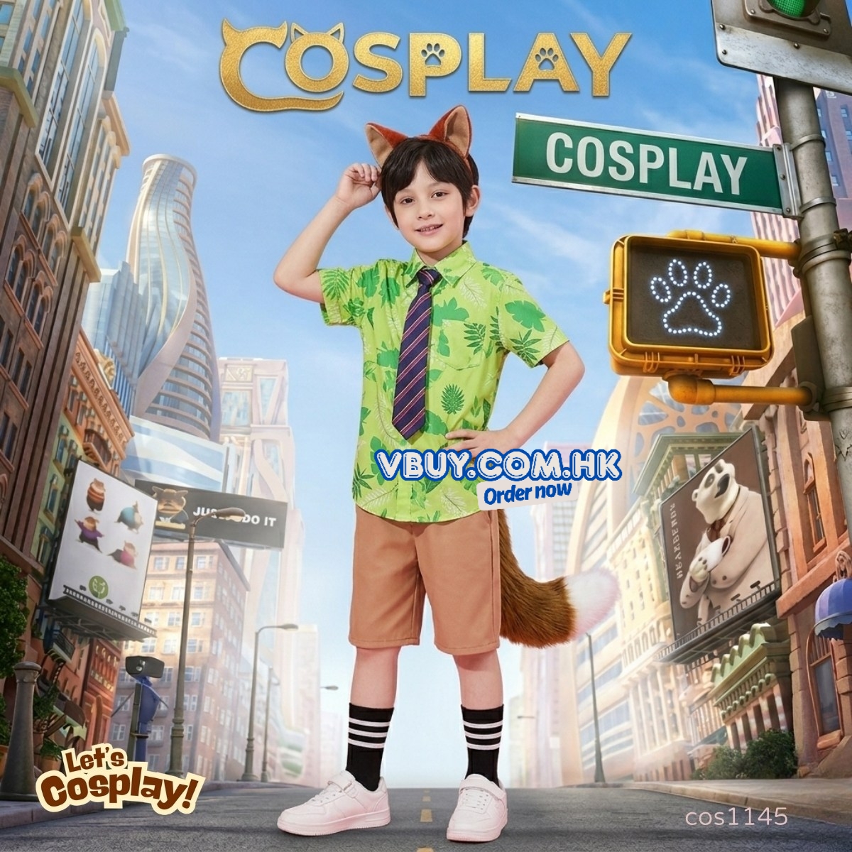 Zootopia Nick兒童Cosplay服裝 優獸大都會阿力角色扮演 世界閱讀日 電影角色服裝 Lets Cosplay cos1145