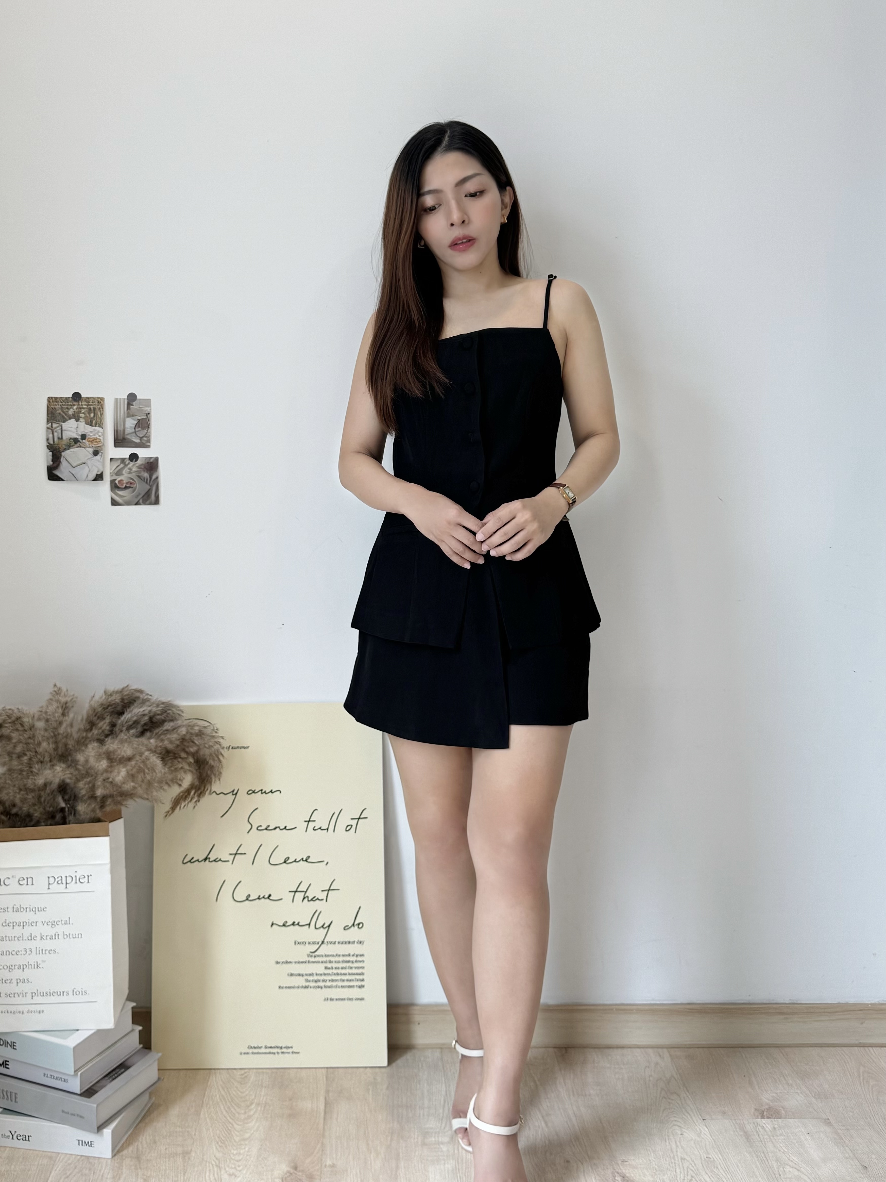French Tailored Cami Set 法式收腰吊带西装裤裙套装 ( 3 colours )