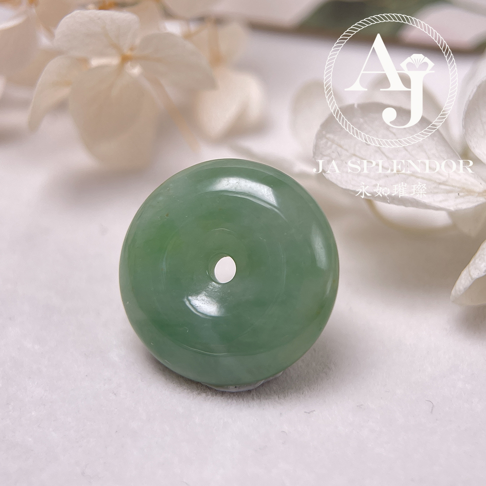 JN-182 天然翡翠A玉 冰潤甜綠平安扣