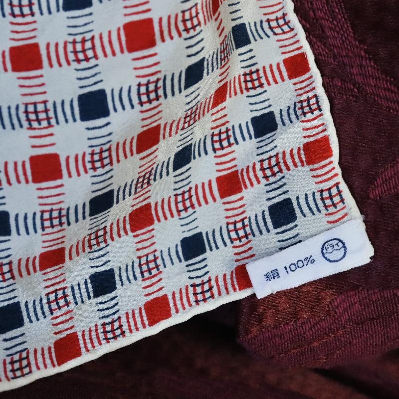 Vintage Givenchy Chic and Stylish Trio Colour Checked Pattern 100% Silk Neck Scarf with Hand Rolled Edge - 31" (MT1623-1)