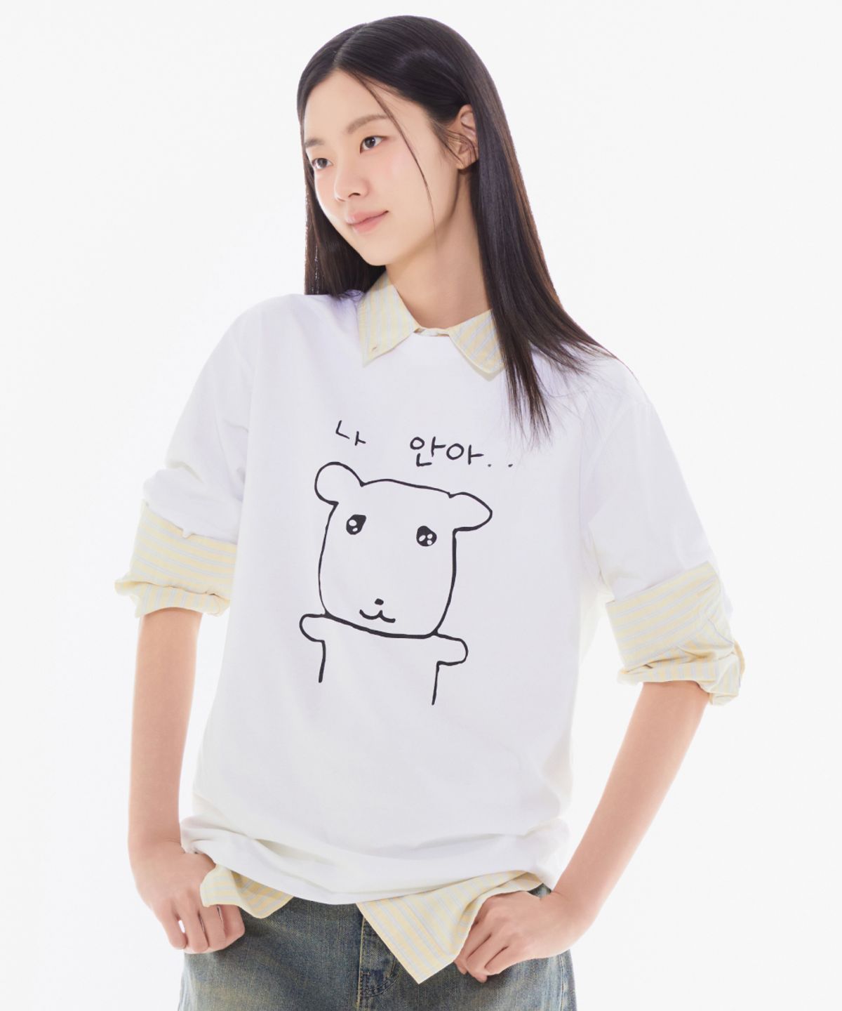 🇰🇷訂購｜SPAO X Ganadi｜short-sleeved T-shirt (WHITE)