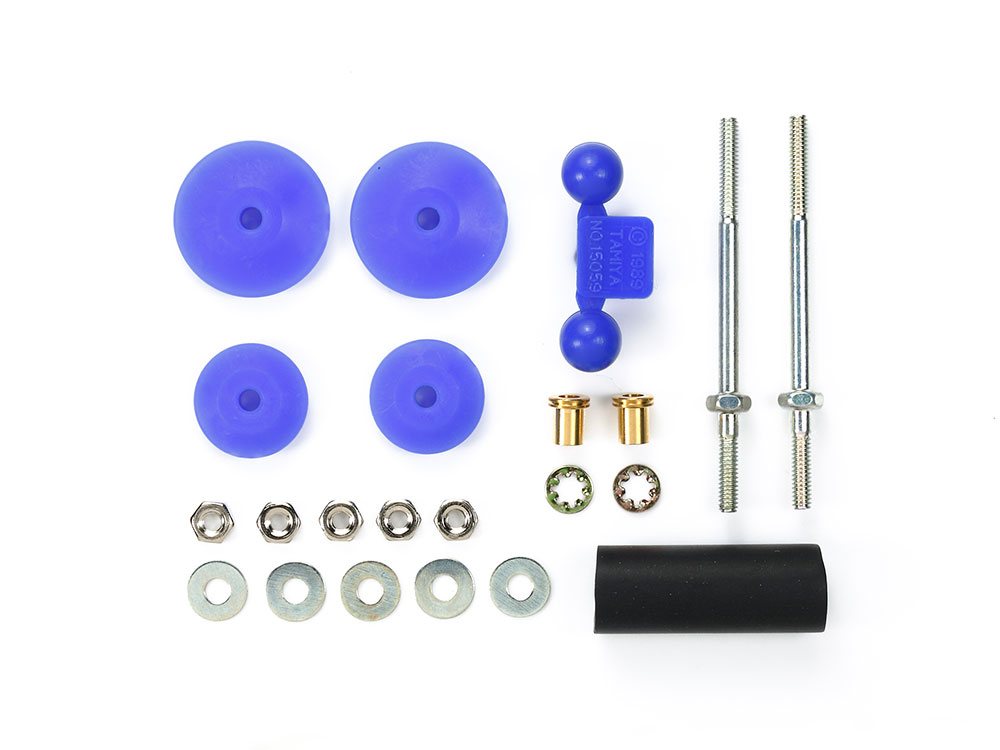 Mini 4WD JR Large Dia. STABILIZER HEAD SET 11Mm,15Mm (Blue)